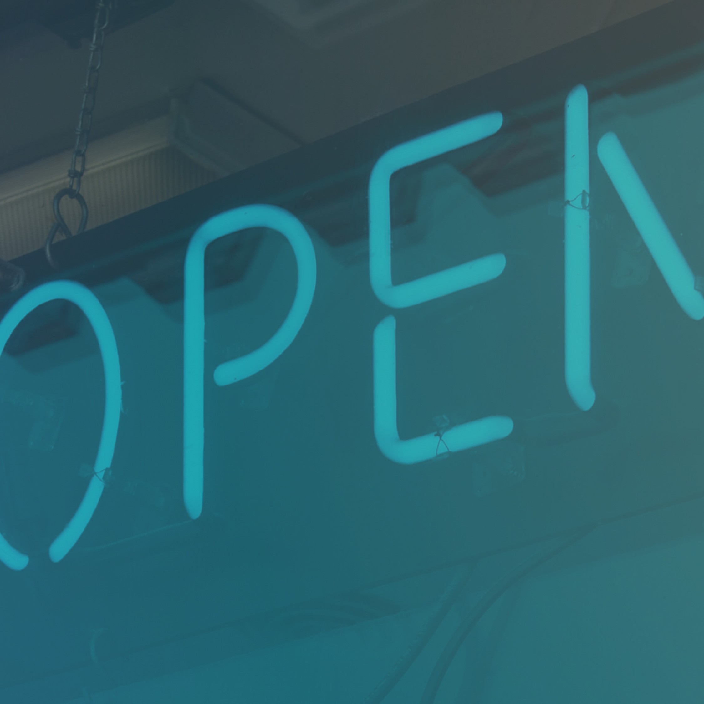 An "open" sign